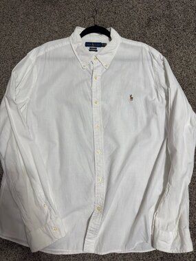 Ralph Lauren Men's White with  Button Down Shirt